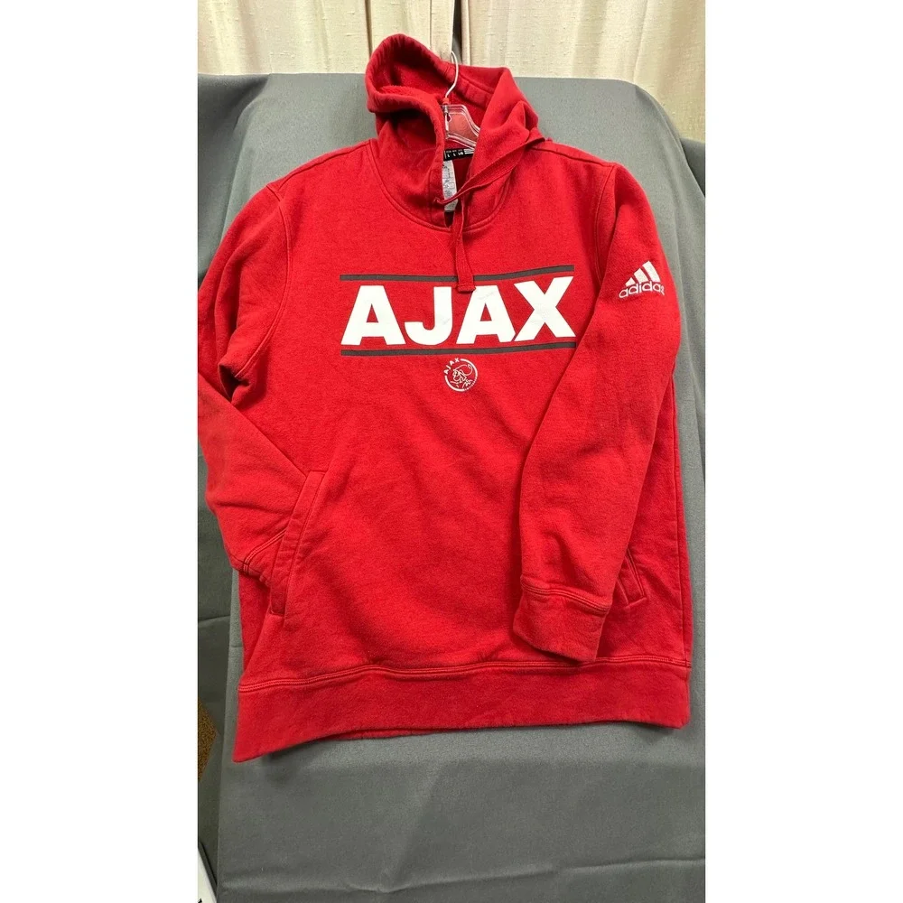 Adidas Ajax‎ Amsterdam Hoodie Men's Large Red Pullover Soccer Football S97365
